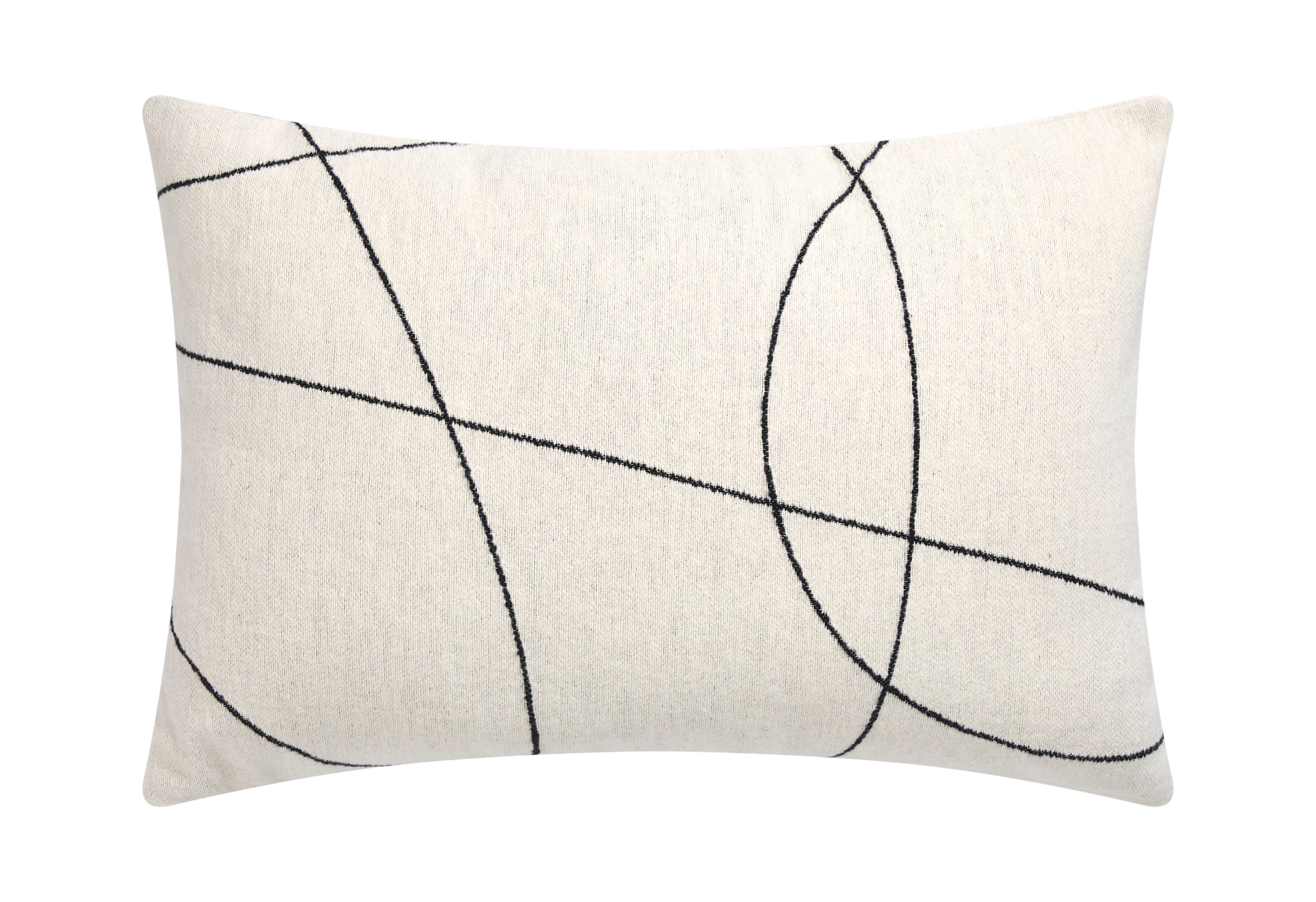 Off White Fine Lines Crossed Nova Cushion 40 x 60 cm