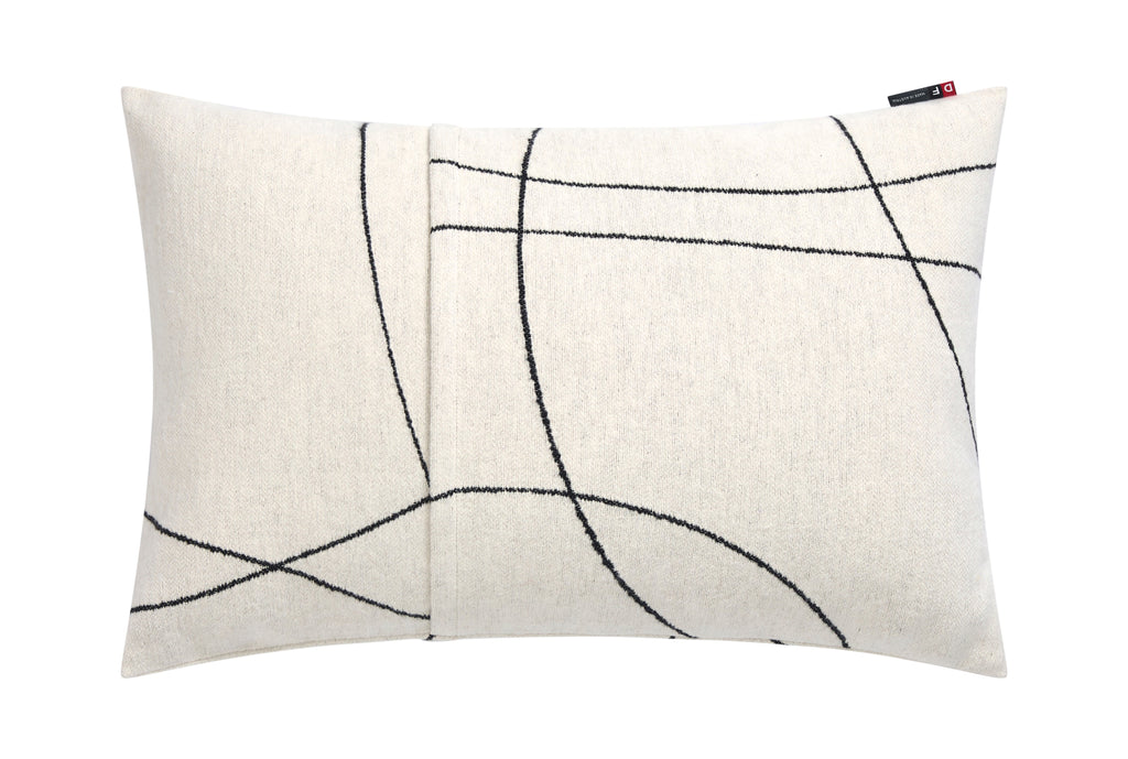 Off White Fine Lines Crossed Nova Cushion 40 x 60 cm