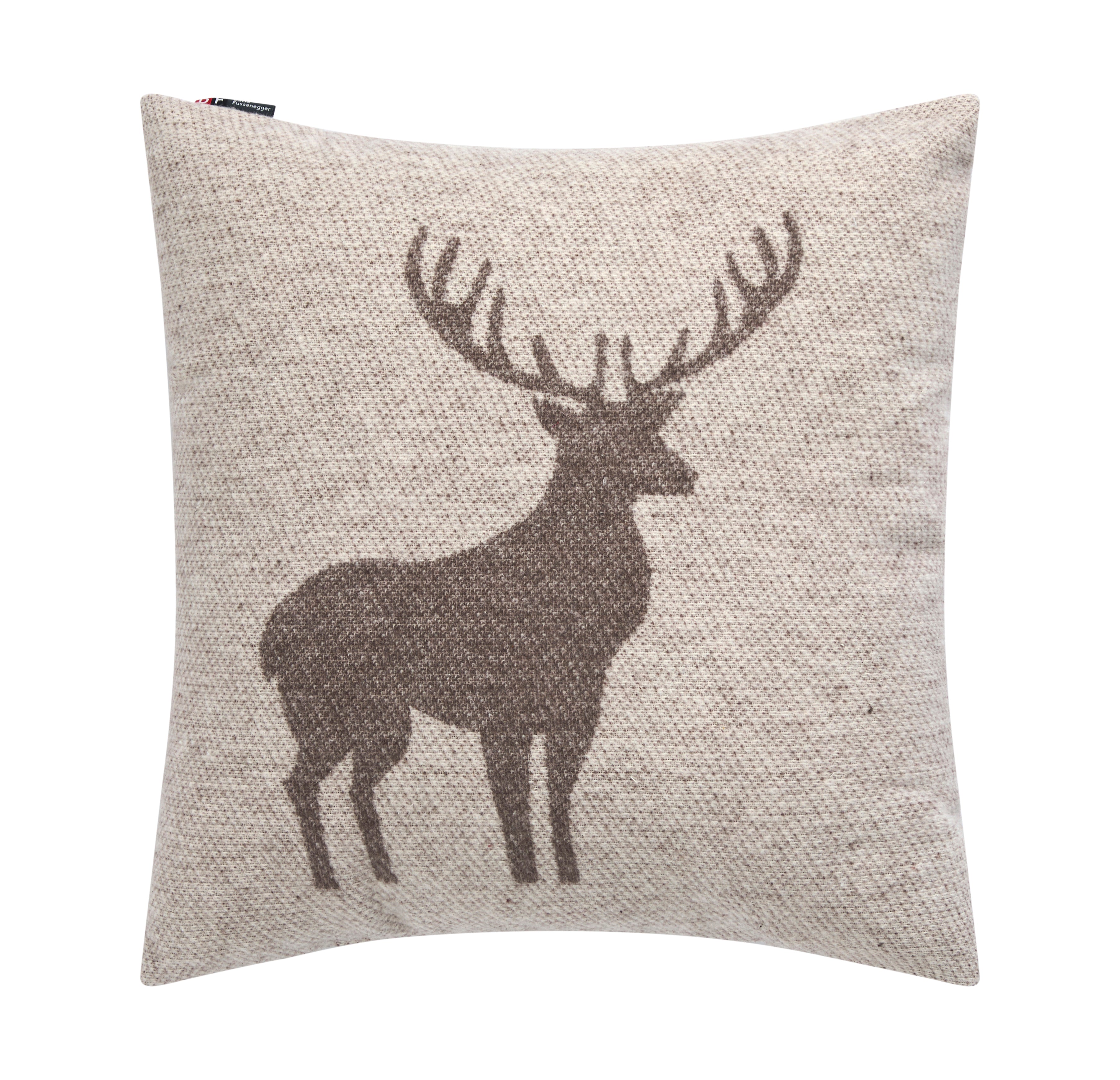 Brown Centered Deer Cushion 50 x 50 cm