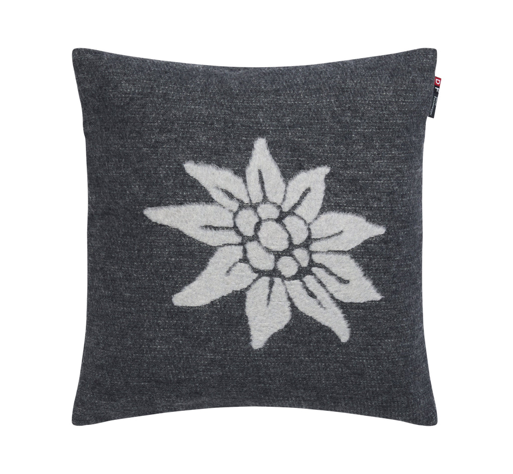 Charcoal Edelweiss Cushion 40 x 40 cm