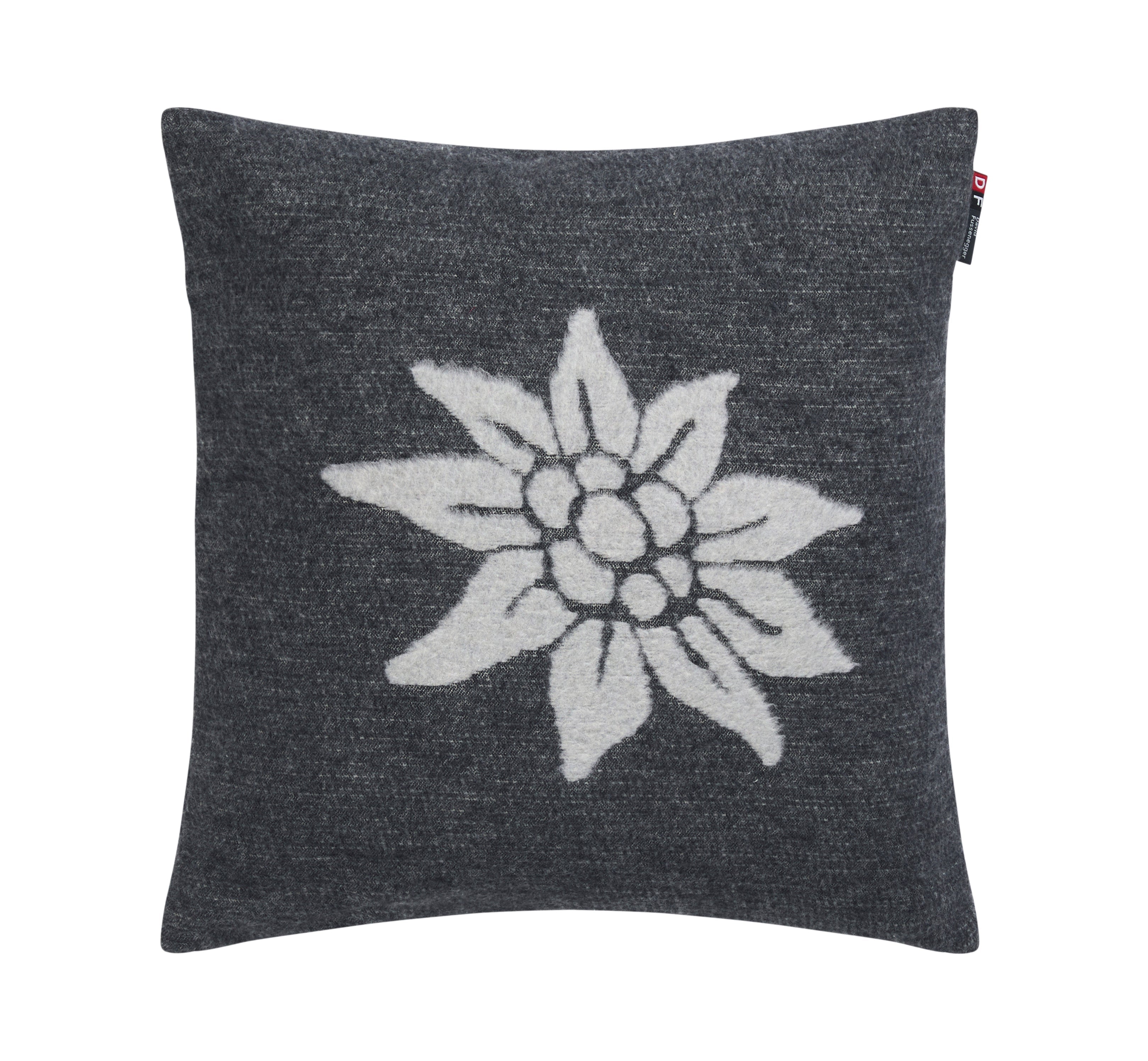 Charcoal Edelweiss Cushion 40 x 40 cm