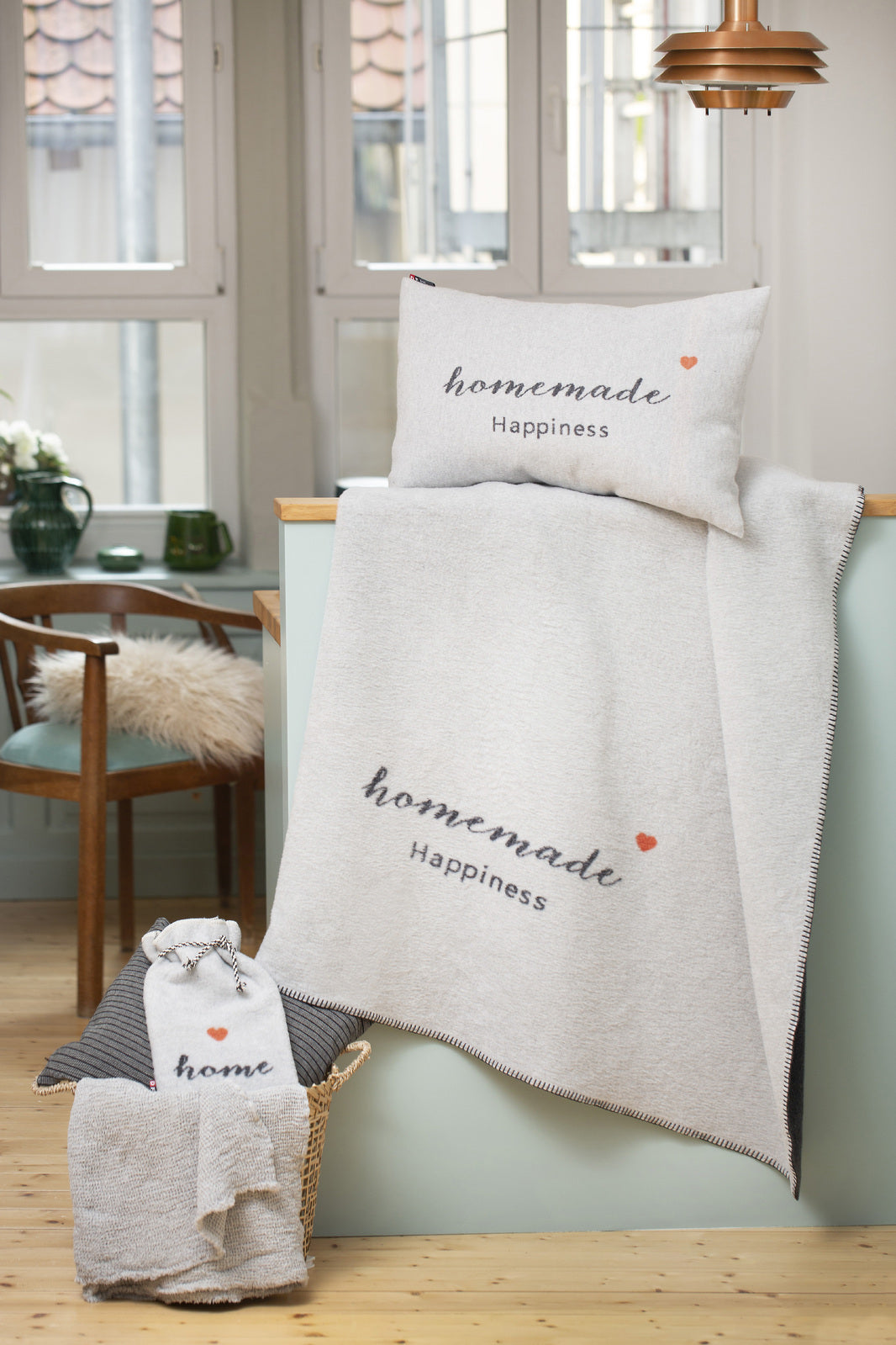 Grey Happiness Hot Water Bottle & Cover