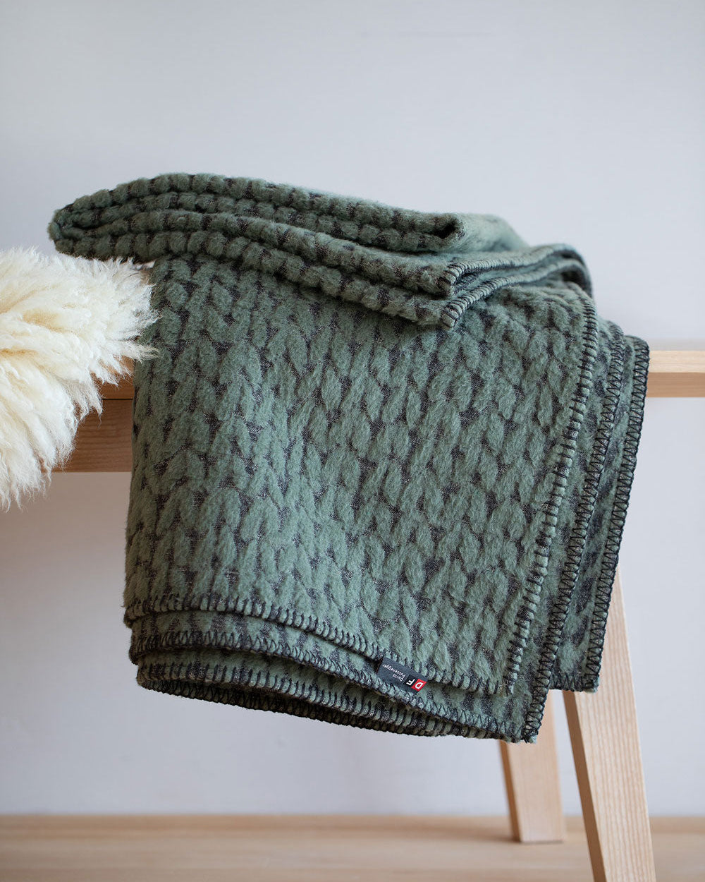 Green Knitted Pattern Carla Throw