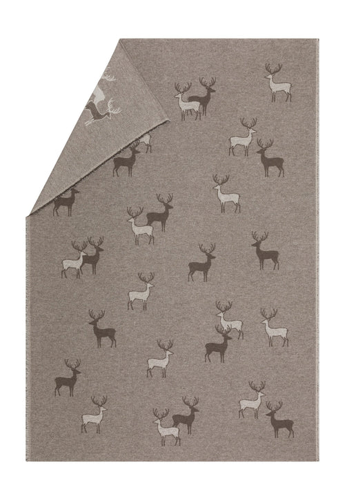 Brown Pair of Stags Luca Throw