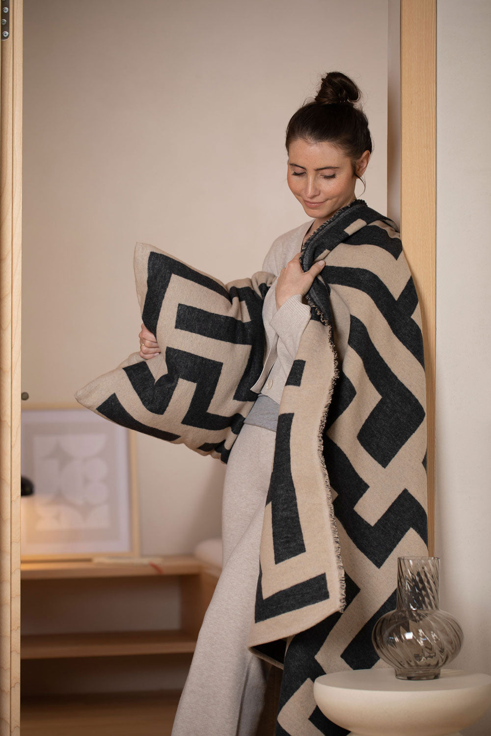 Ecru Maze Luca Throw
