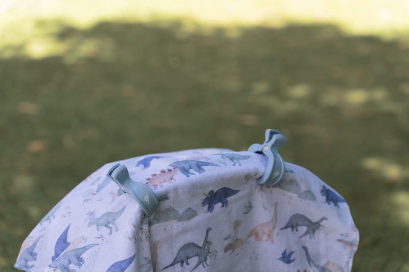 Dusty Blue Pram Clips - 2 Pack