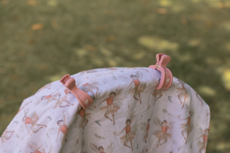 Dusty Pink Pram Clips - 2 Pack