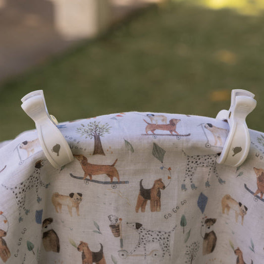 White Pram Clips - 2 Pack
