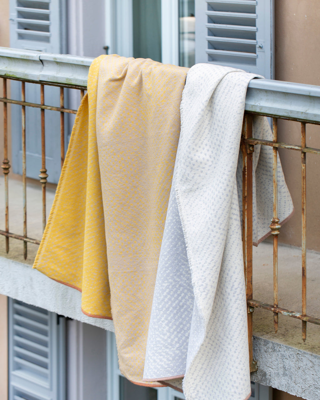 Mustard Grid Pattern Luca Throw
