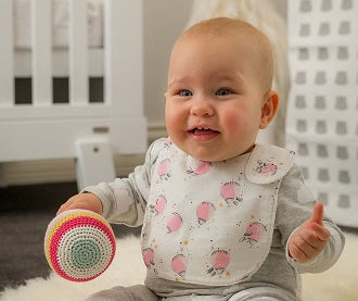 Pink Hot Air Balloon Muslin Bib