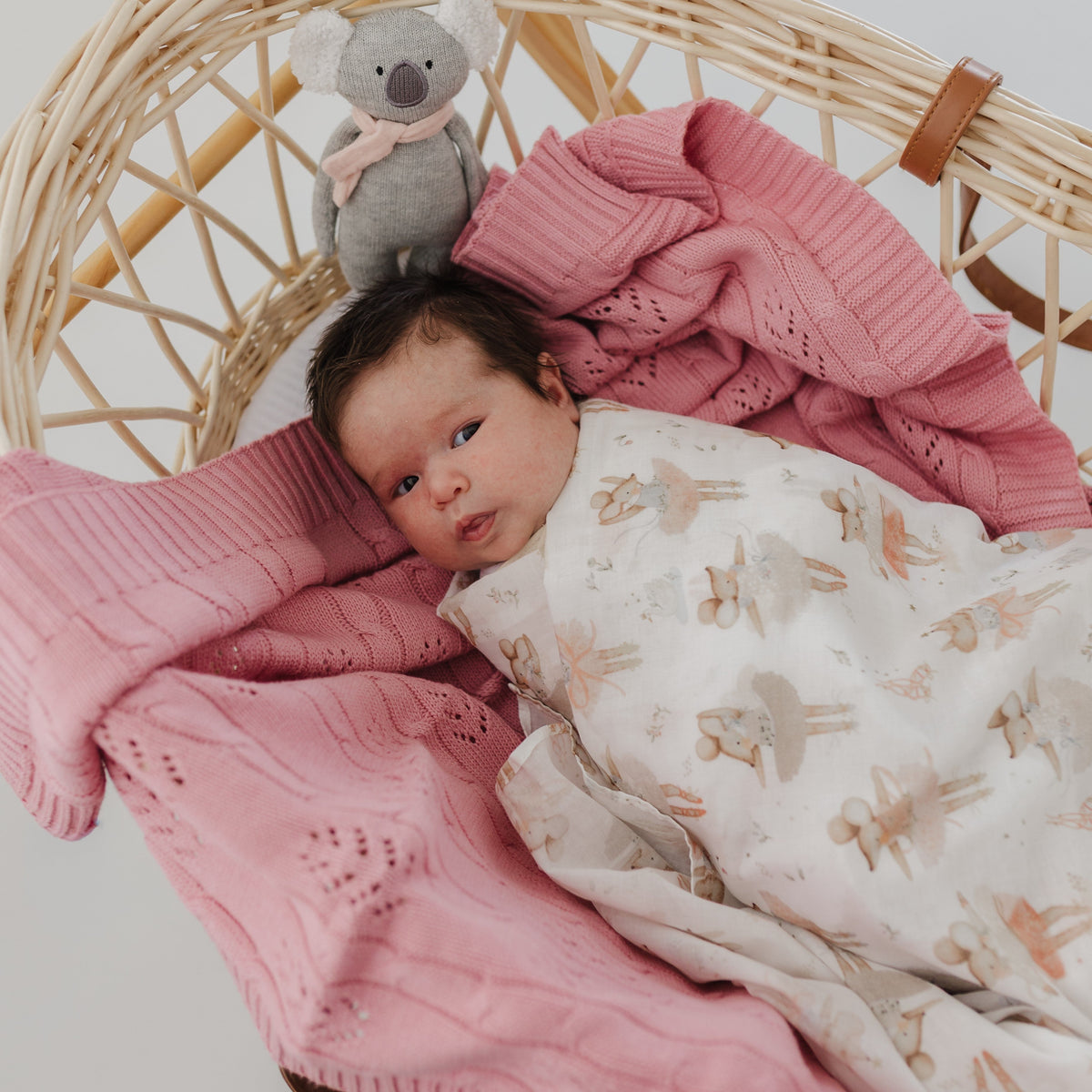 Ballerina Mouse Muslin Wrap & Pram Clip Set