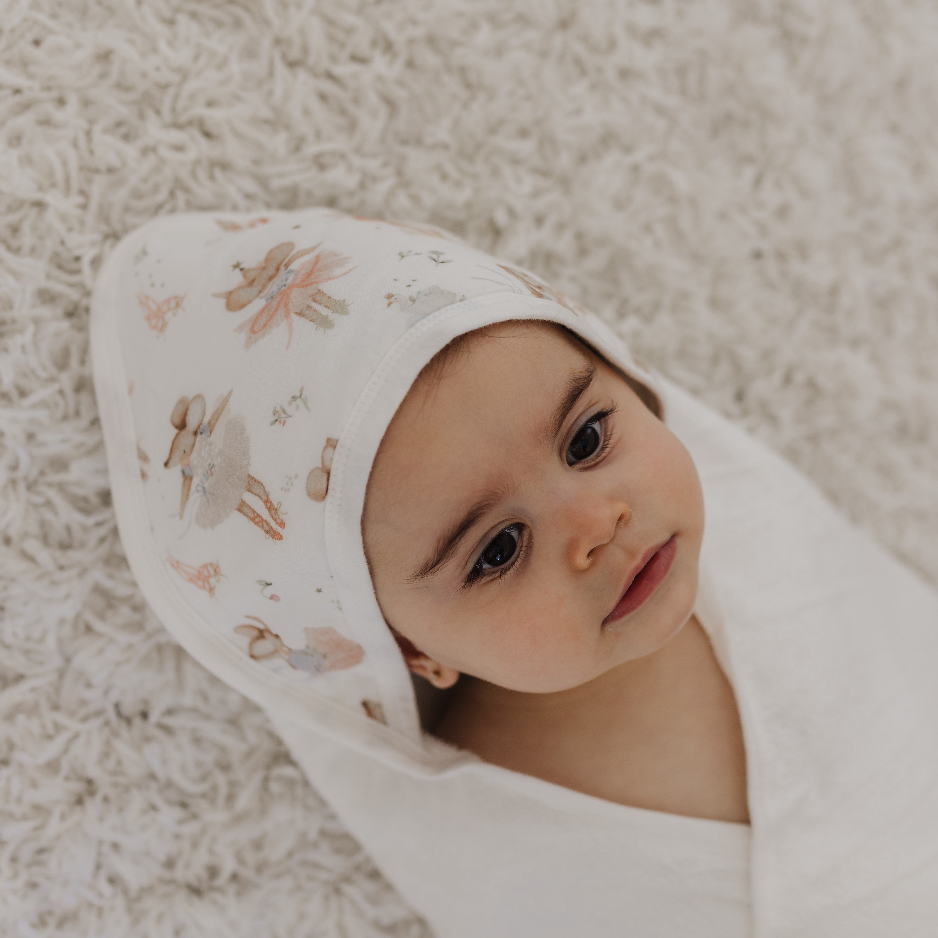 Ballerina Mouse Baby Hooded Towel