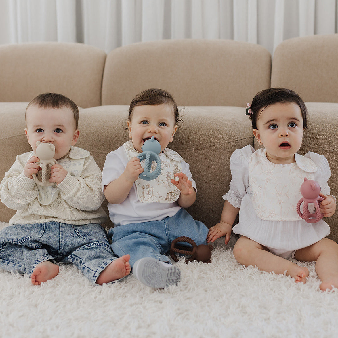 Blush Bear Silicone Teether and Rattle