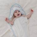 Dusty Blue Vintage Farm Baby Hooded Towel