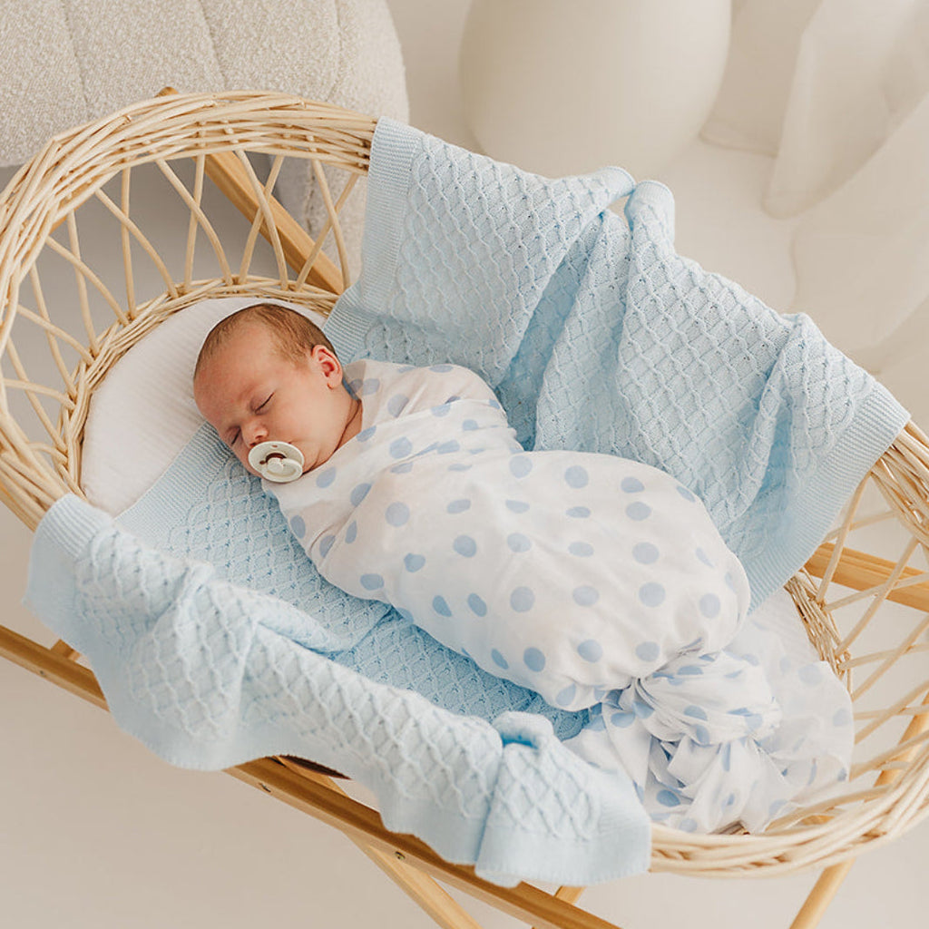 Blue & Blue Spot 2 Pack Muslin Wrap