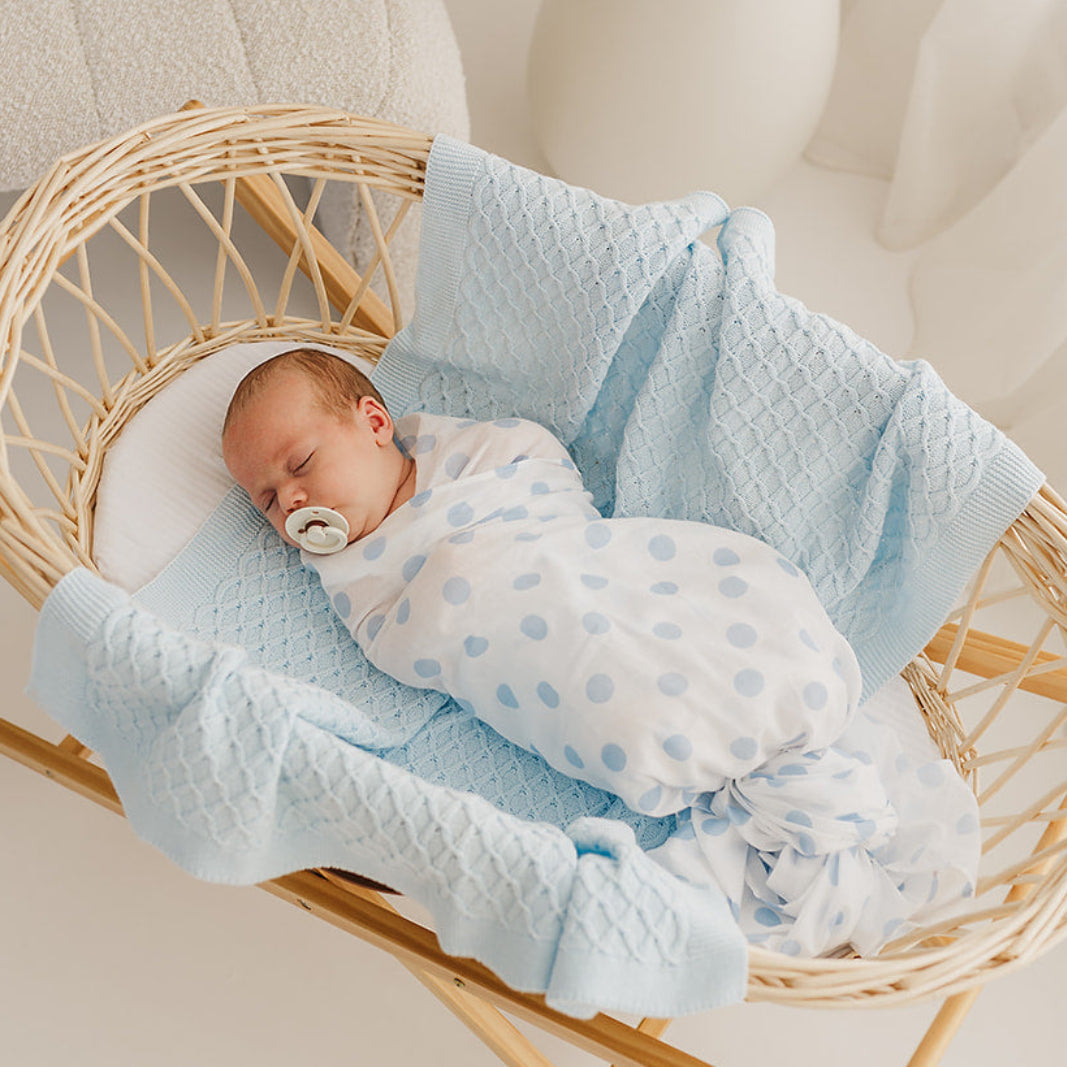 Blue & Blue Spot 2 Pack Muslin Wrap