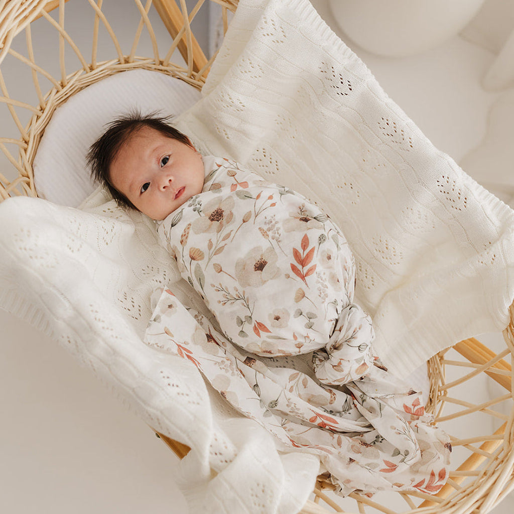 Boho Floral Muslin Wrap