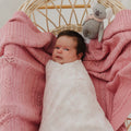 Dusty Pink Botanical Muslin Wrap