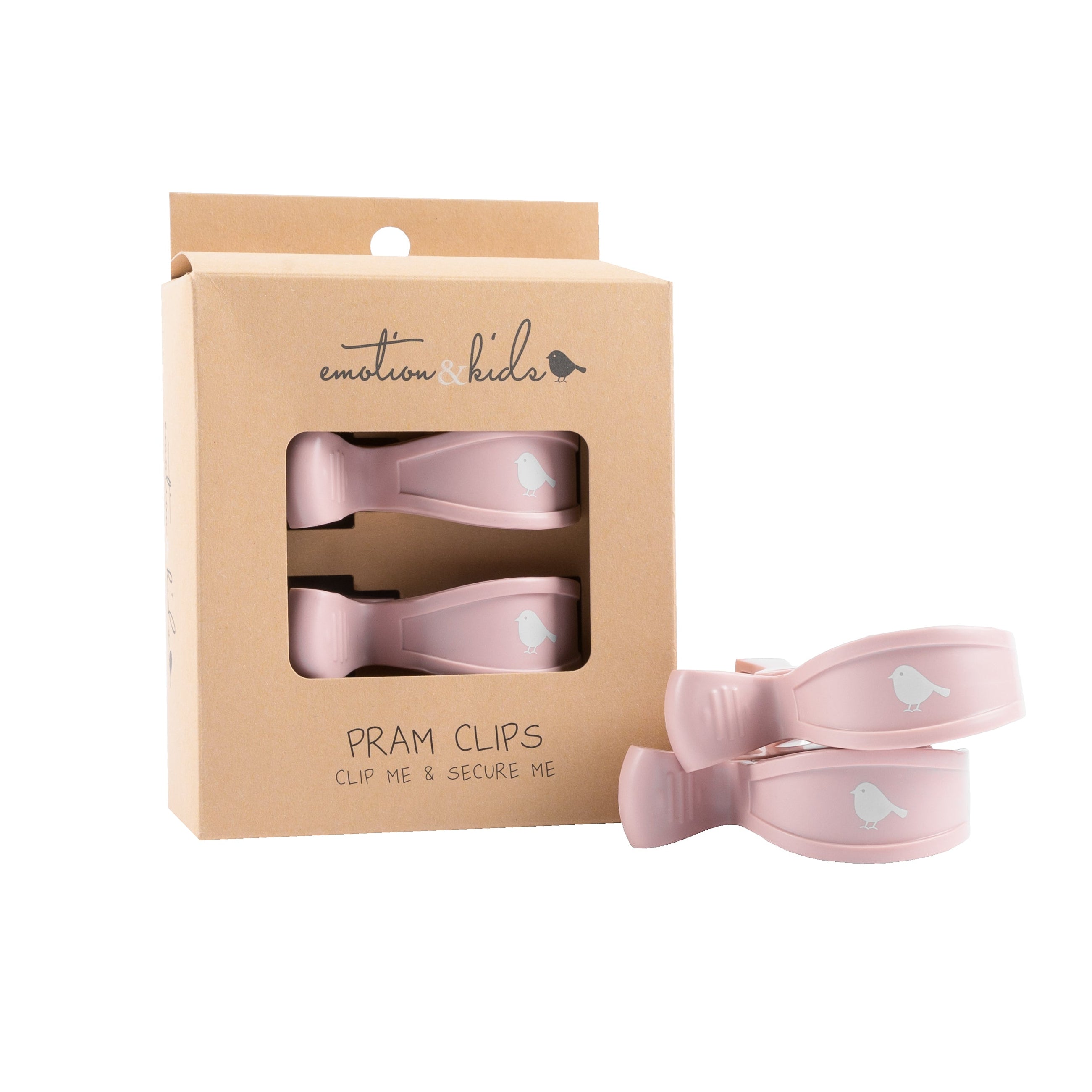 Dusty Pink Pram Clips - 2 Pack