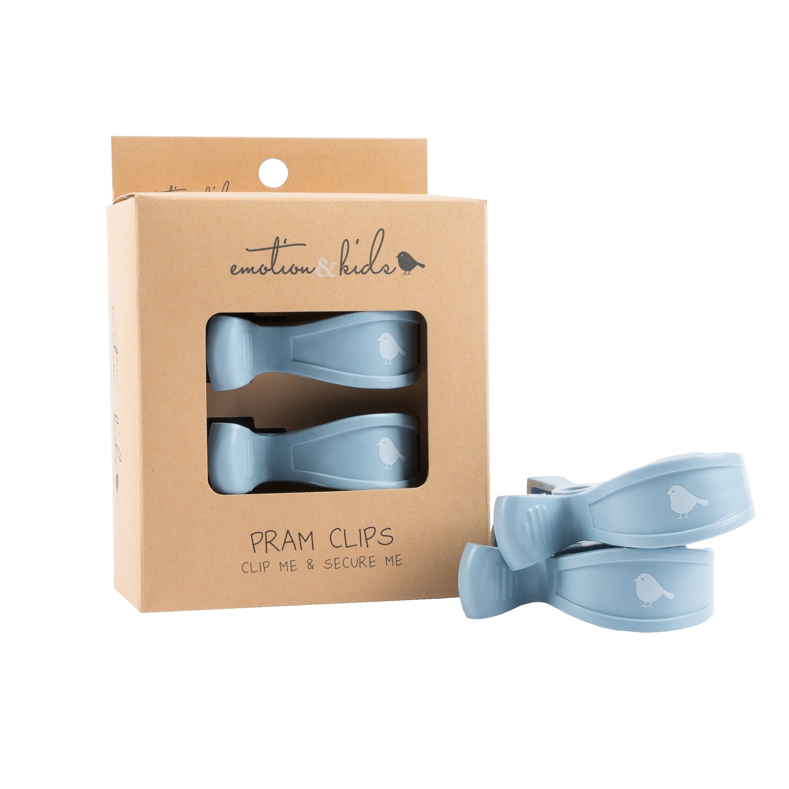 Dusty Blue Pram Clips - 2 Pack