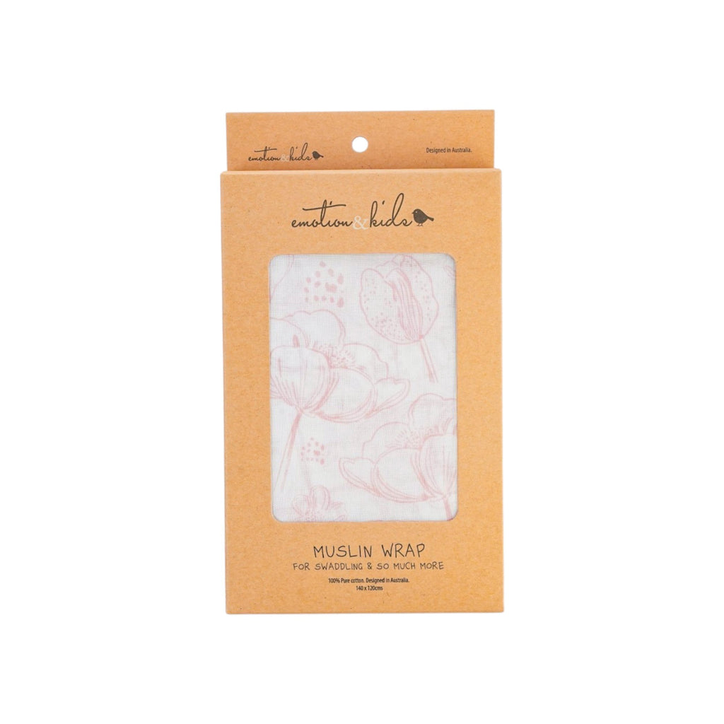 Dusty Pink Botanical Muslin Wrap