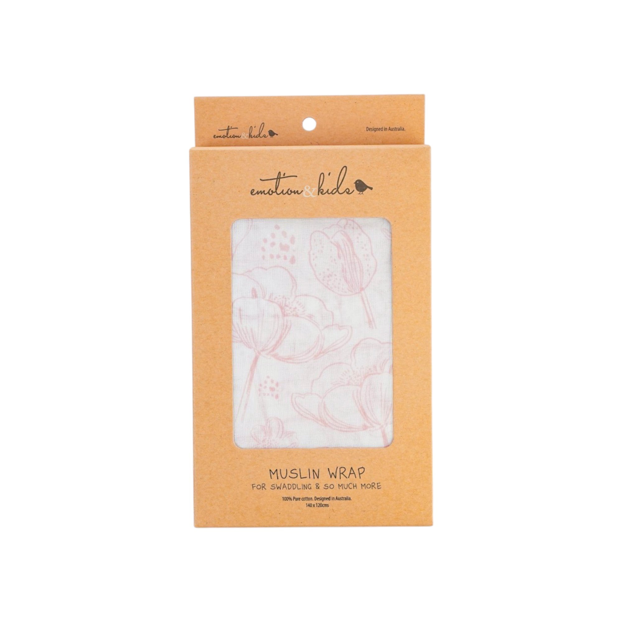 Dusty Pink Botanical Muslin Wrap