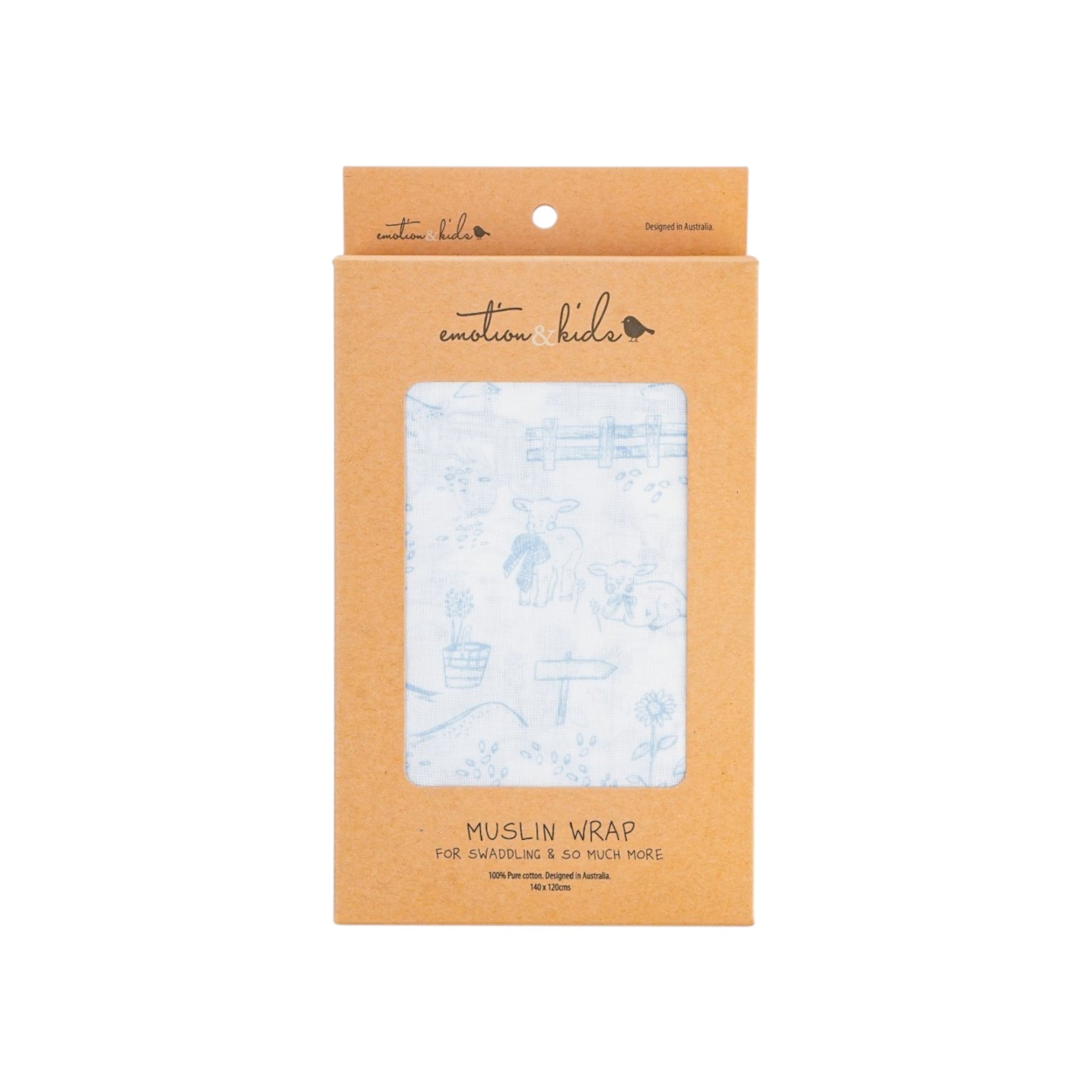 Dusty Blue Vintage Farm Muslin Wrap