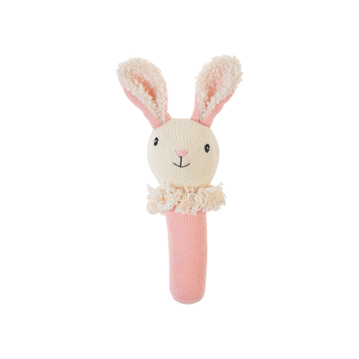 Pink Nibbles Bunny Knitted Rattle