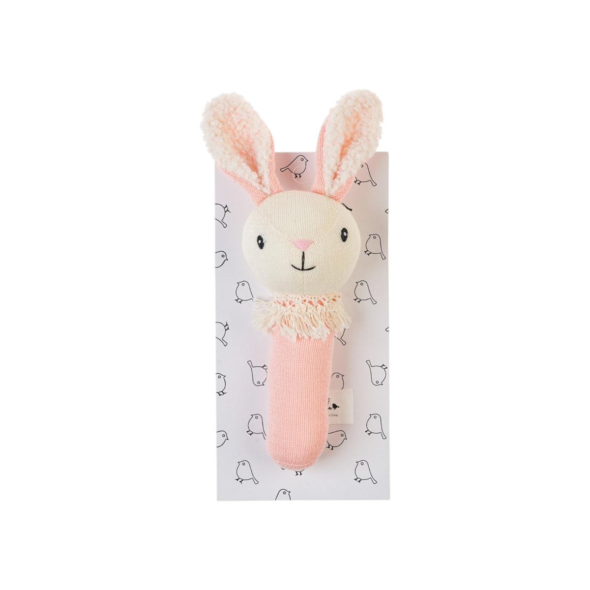 Pink Nibbles Bunny Knitted Rattle
