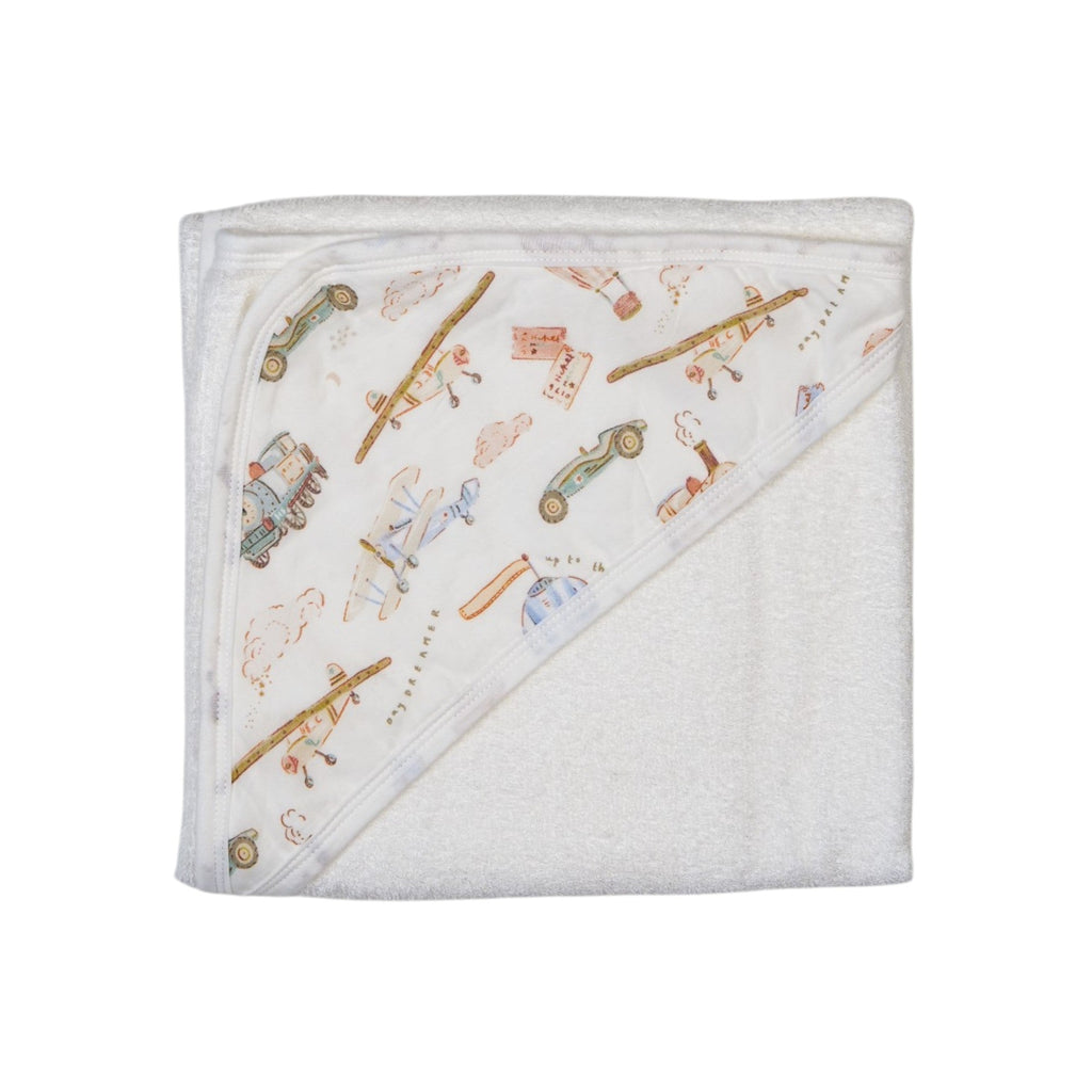 Vintage Transport Baby Hooded Towel