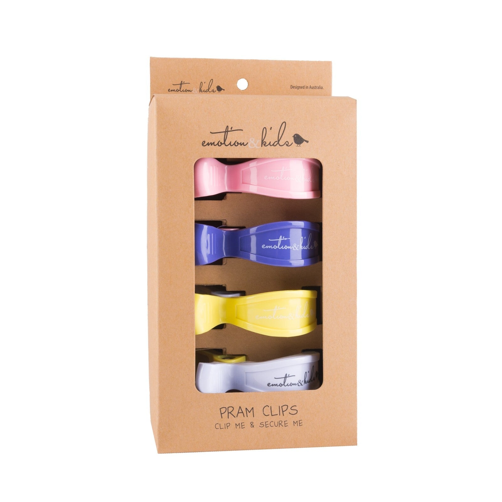 Pink/Purple & Yellow/White Pram Clips - 4 Pack