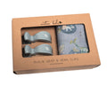 Muslin wrap and pram clips set in packaging with 'Emotion & Kids' branding.