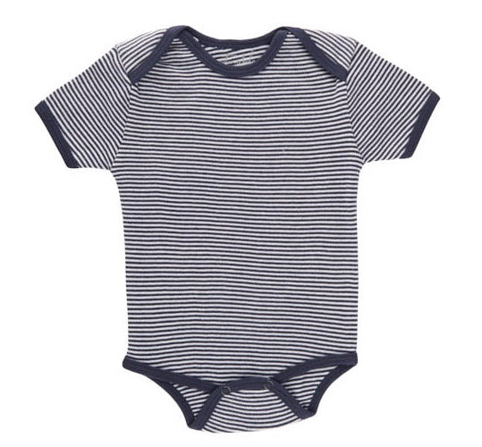 Navy Fine Stripe Short Sleeve Bodysuit