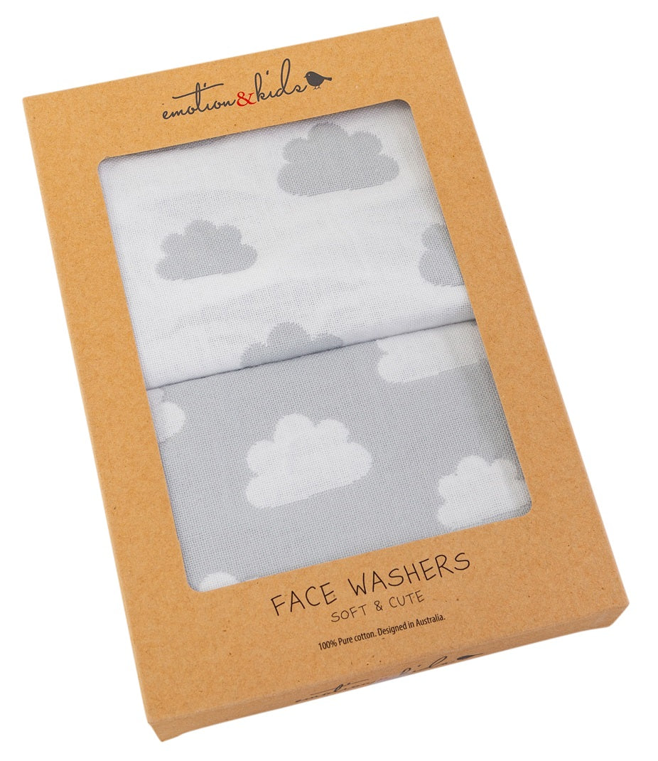 Grey Cloud Face Washer 2 Pack