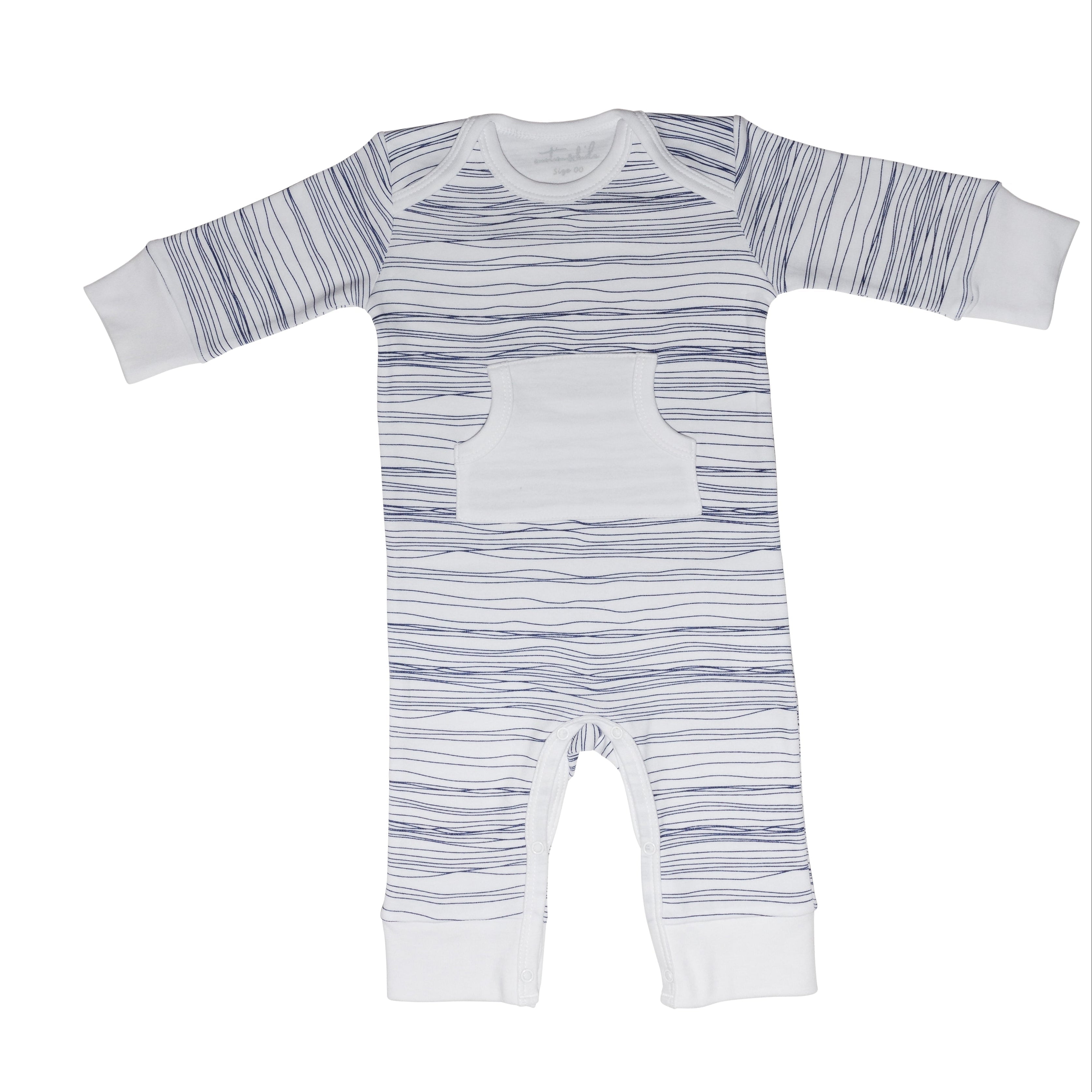 Navy Scribble Romper