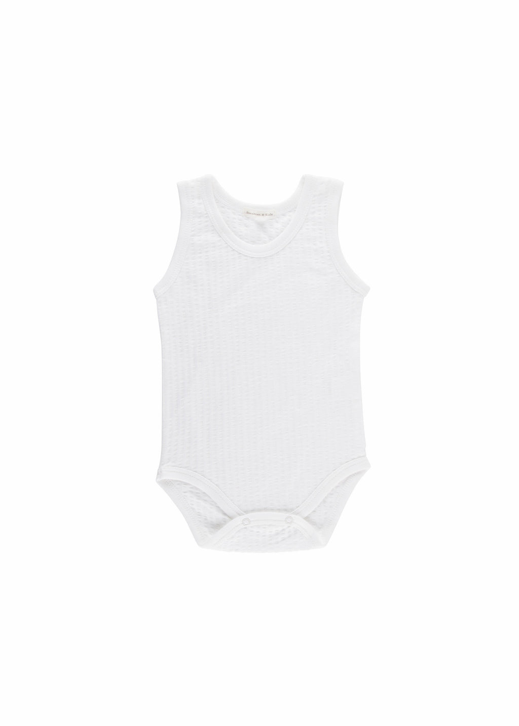 White Self Stripe Singlet Suits - 2 Pack