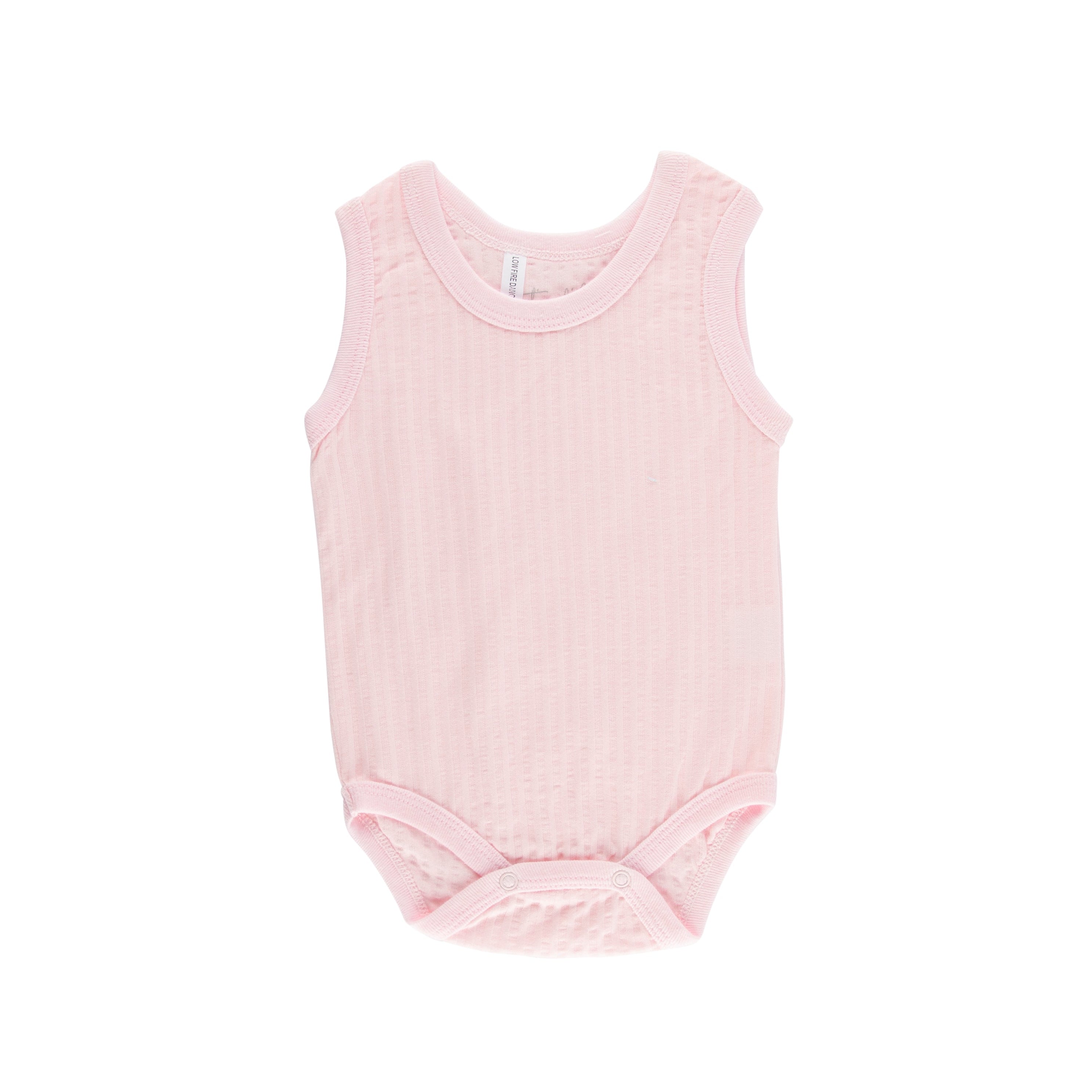 Pink Self Stripe Singlet Suits - 2 Pack
