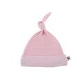 Pink Beanie with Fine Stripe Rim