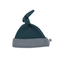 Navy Beanie with Fine Stripe Rim