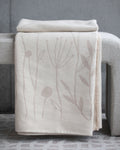 Off White Floral Organic Cotton Throw
