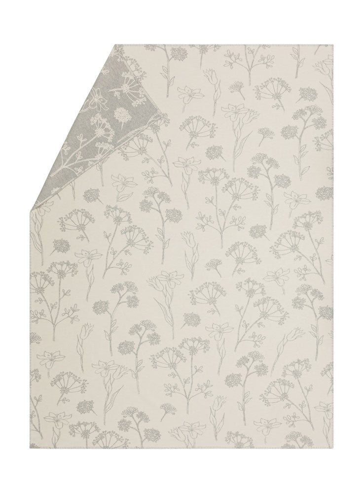Grey Florals Organic Cotton Blanket