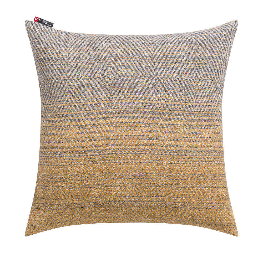 Gold Grey Gradient Herringbone Cushion 50 x 50 cm