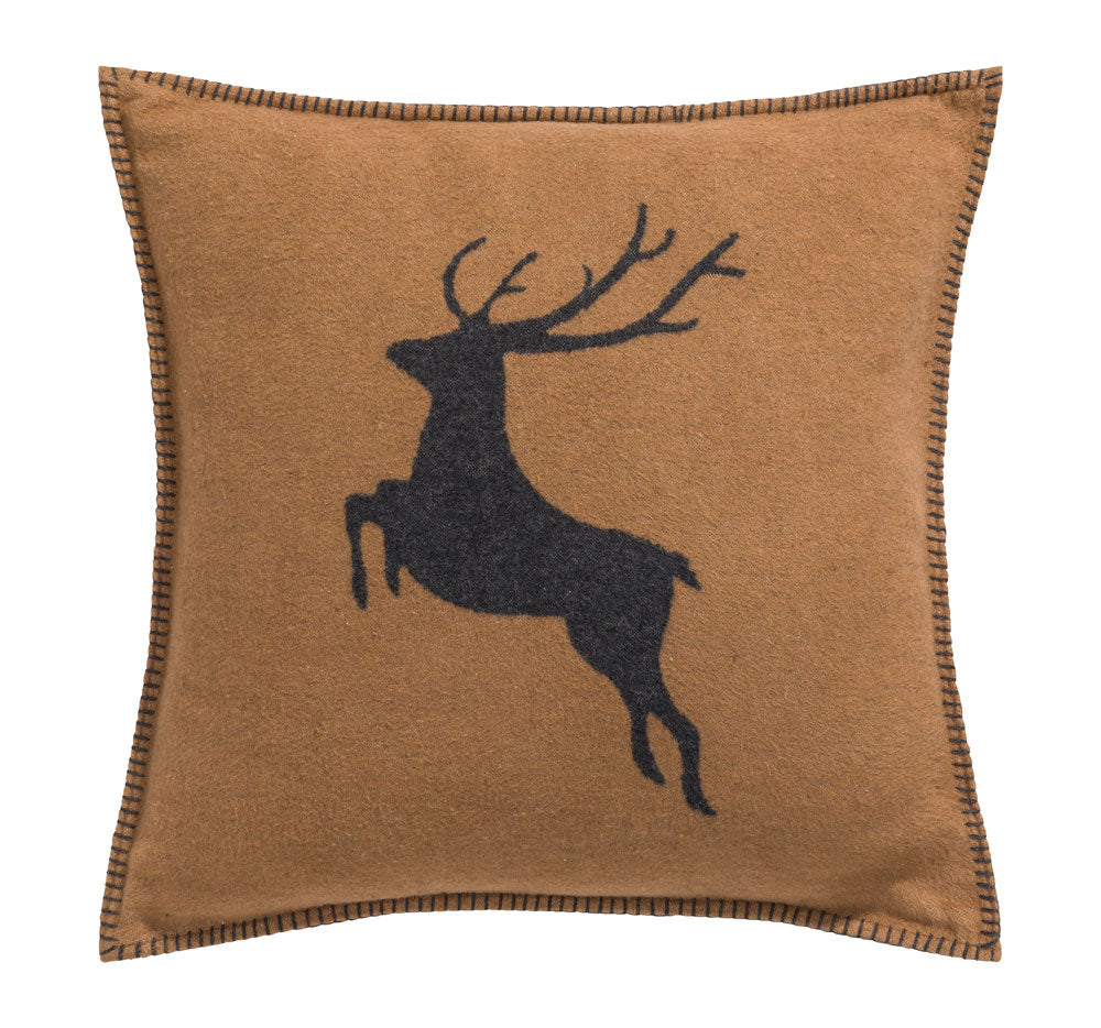 Brown Jumping Stag Cushion 50 x 50 cm