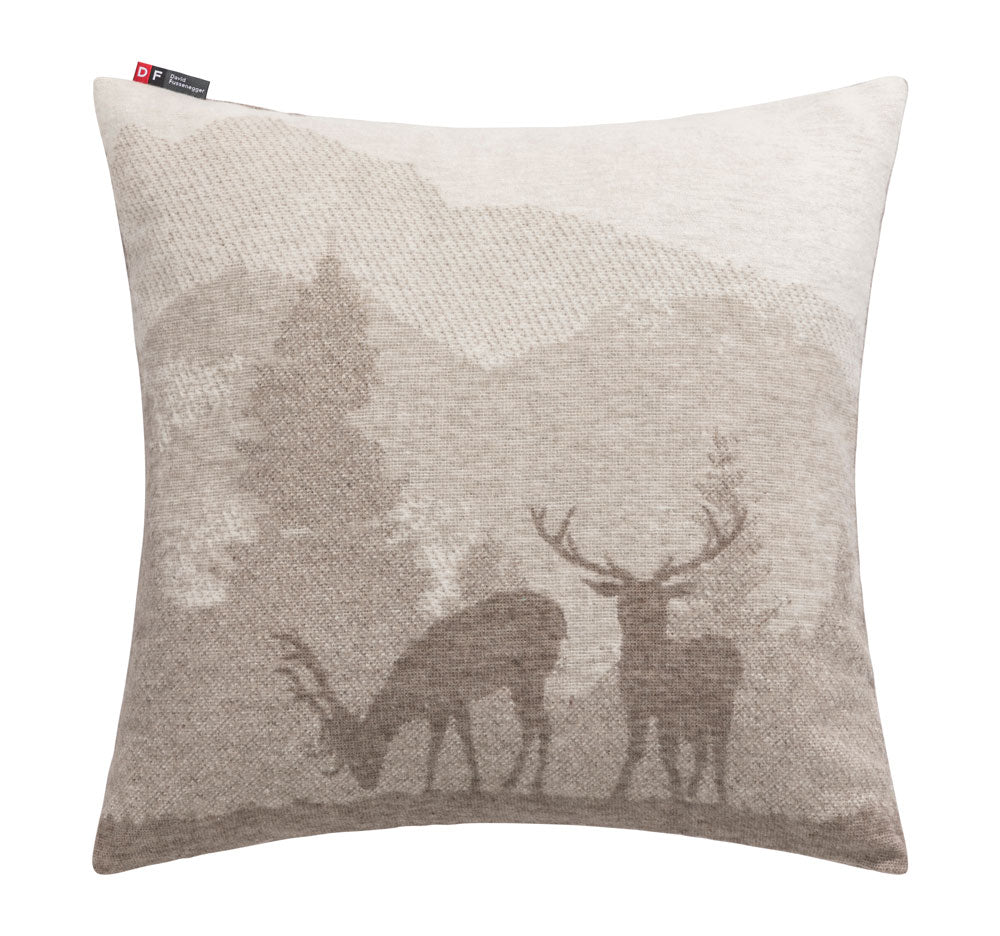 Brown Landscape Stags Cushion 50 x 50 cm