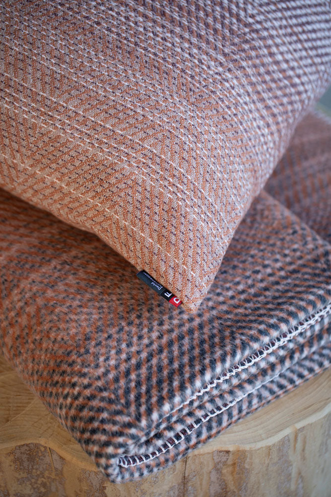 Terracotta Gradient Herringbone Cushion 50 x 50 cm