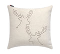 Off White Stag Heads Linear Cushion 50 x 50 cm