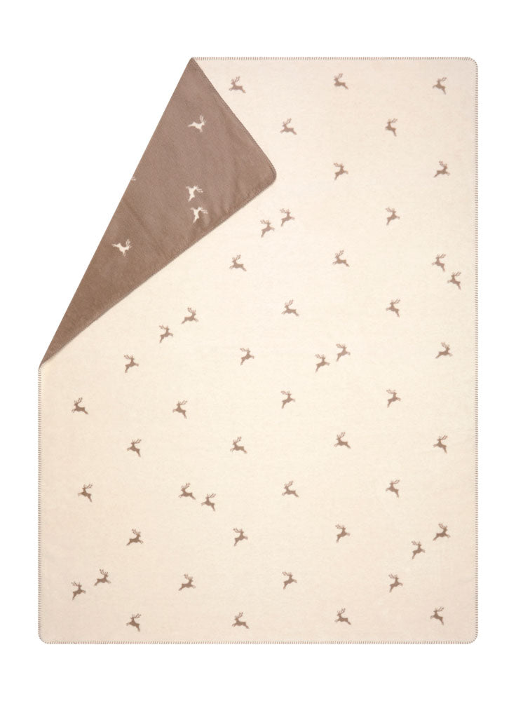Off White Deer Allover Savona Throw