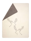 Off White Stag Heads Linear Savona Throw