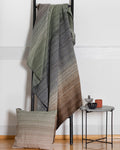 Ivy Blue Brown Gradient Herringbone Savona Throw