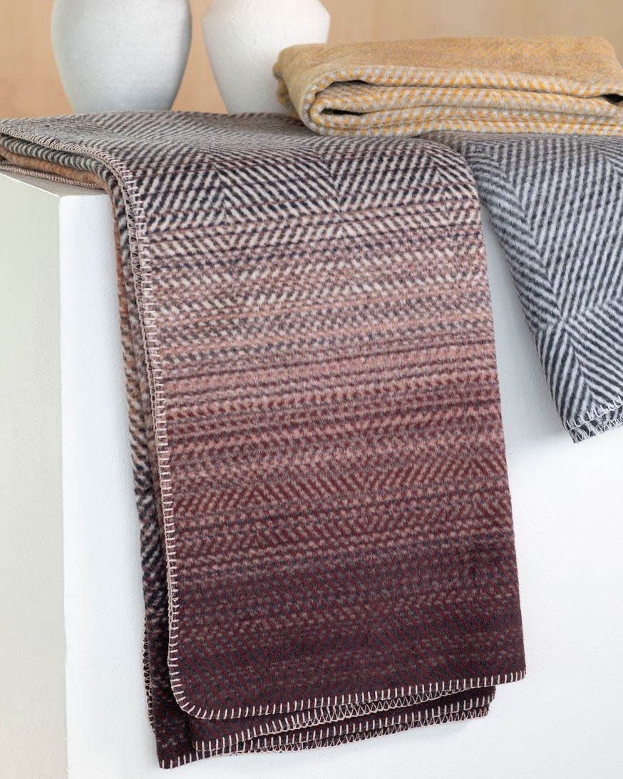 Terracotta Gradient Herringbone Savona Throw